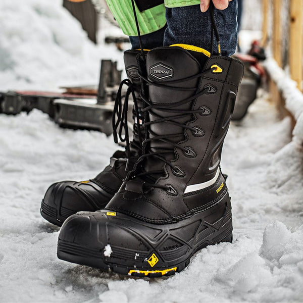 Botte de sécurité d'hiver Crossbow Terra 915605 pour hommes, à cap de composite - noir