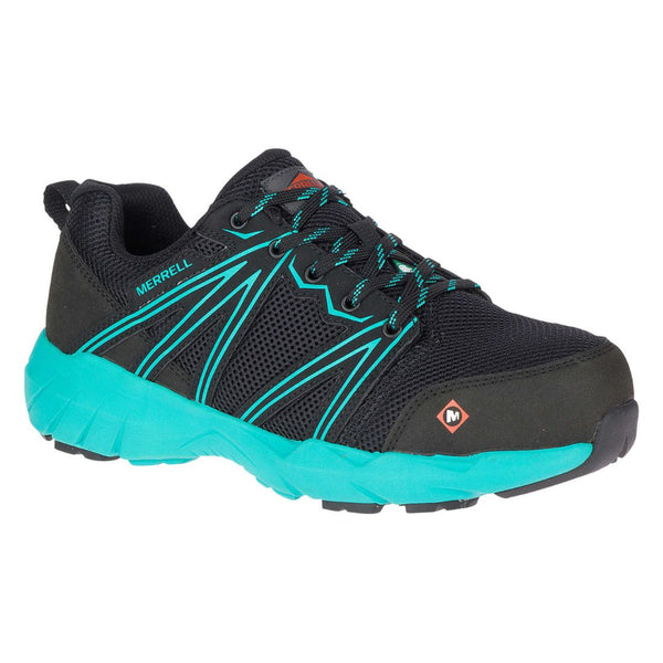 Chaussure de travail athlétique Fullbench Superlite Merrell J17548 pour femmes, à cap d'alliage - Noir/Sarcelle