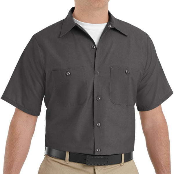 Chemise de travail industrielle à manches courtes pour homme Red Kap - Charbon
