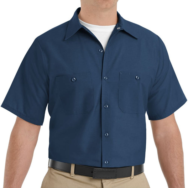 Chemise de travail industrielle à manches courtes pour homme Red Kap - Marine