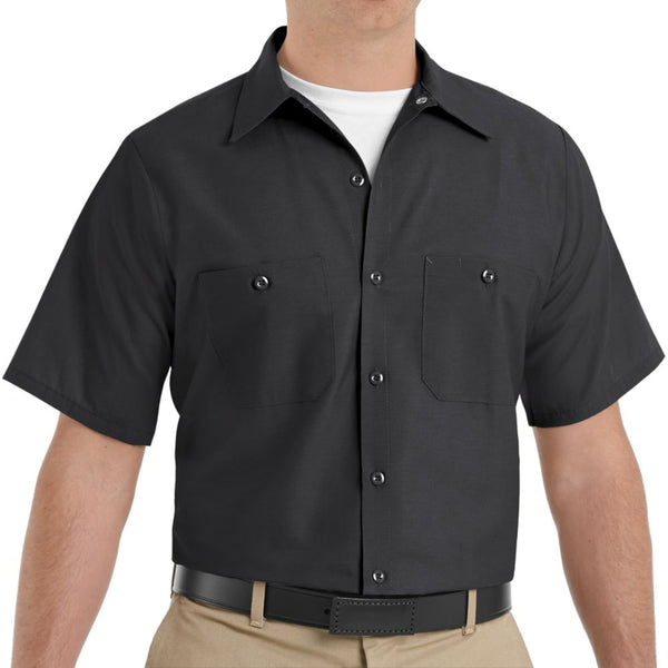 Chemise de travail industrielle à manches courtes pour homme Red Kap - Noir