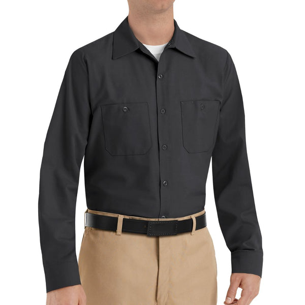 Chemise de travail industrielle à manches longues pour hommes Red Kap - Noir