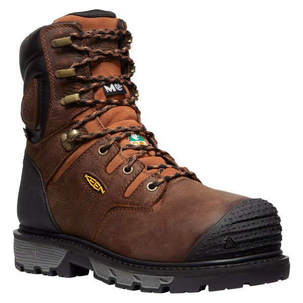 Keen Camden Botte de travail imperméable à embout composite de 8 po pour hommes avec MET Guard 1027693 - Brun