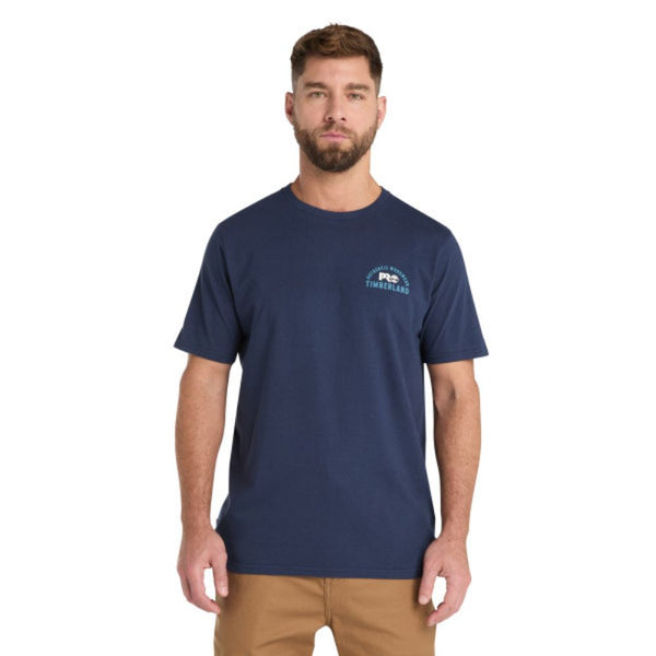 T-shirt de travail graphique authentique à manches courtes Timberland PRO® pour hommes - Marine