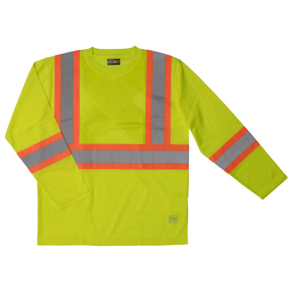 TAILLE XP SEULEMENT : Chemise haute visibilité à manches longues Tough Duck pour hommes - Jaune