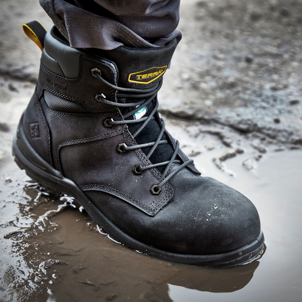 Terra Byrne Botte de travail imperméable unisexe de 6 po à embout composite TR0A839BBLK - Noir