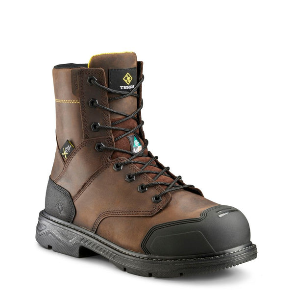 Terra Patton Botte CSA de sécurité au travail unisexe avec embout en aluminium de 8 po interne MET Guard 839KDB - Brun