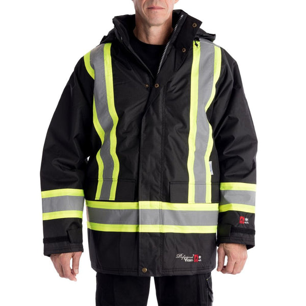 Viking Résistant aux flammes Journeyman 300D Ripstop Isolé Haute Visibilité Veste 3957FRJ - Noir