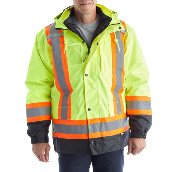 TERRA Veste d'hiver haute visibilité 7 en 1 pour hommes - 116501 Jaune