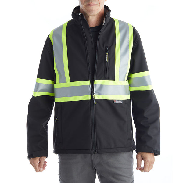Veste de travail coquille souple à haute visibilité 116516BK - Noir