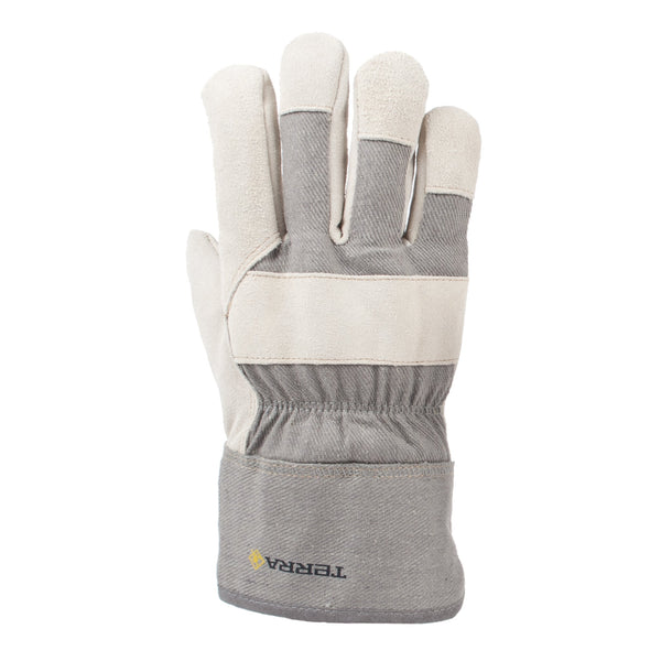 Gants de travail Terra en cuir de vache fendu avec doublure en peluche d'acrylique 71694TRBOA