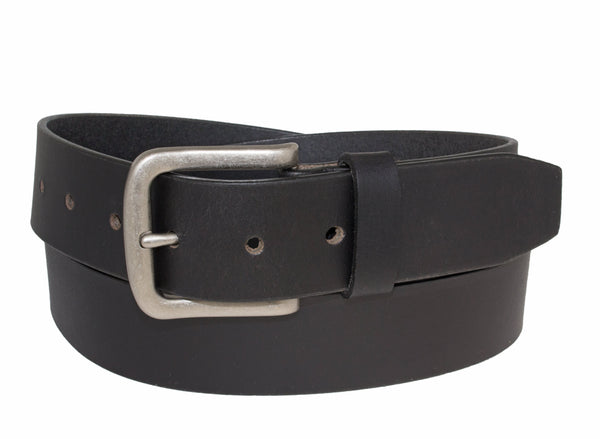 Ceinture Grizzly 38 mm avec boucle de harnais en nickel antique - Noir