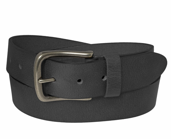 Ceinture en grain de buffle Grizzly 38 mm avec A. Nickel - Noir