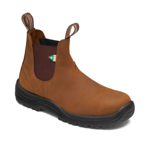 Botte de travail et de sécurité enfiler Blundstone 164 unisexe à cap d'acier - Crazy Horse