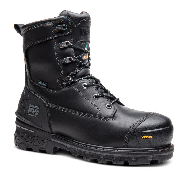 Botte de sécurité Boondock Timberland PRO de 20cm pour hommes, à embout composite avec Vibram Arctic Grip TB0A29S7001 - Noir