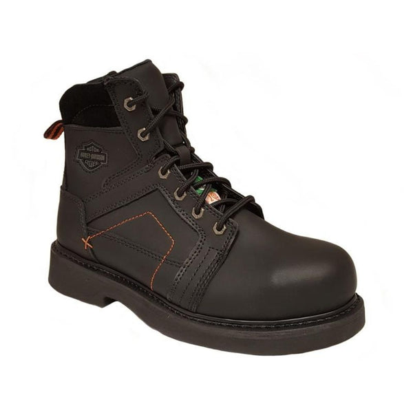 Botte de sécurité Pete Harley-Davidson de 15 cm pour hommes, à embout d’acier - noir