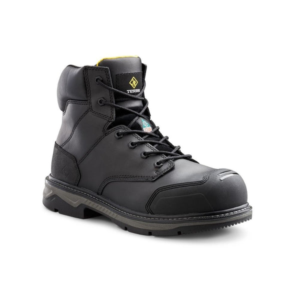 Botte de travail CSA Patton Terra de 6 po unisex, à cap d'acier TR0A4NS6BLK - noir