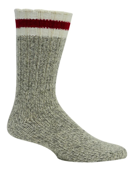 Chaussettes de travail Kodiak pour hommes en laine mérinos mélangée - Gris / Rouge