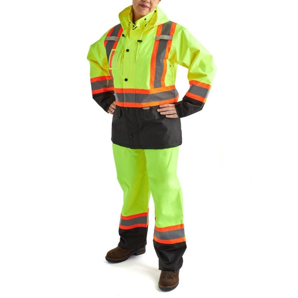 Ensemble de pluie à haute visibilité Terra pour femmes – jaune