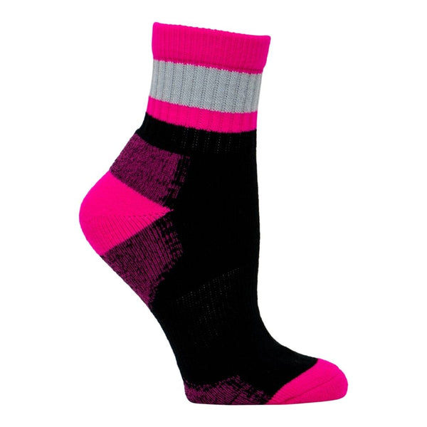 Kodiak Femmes 2 PK Work Sock Mid Length - Noir / Gris / Rose 3305Q / 2L