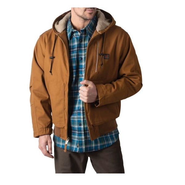 Manteaux de travail d'hiver à capuche doublé en sherpa pour hommes Walls Mingus - Brun YJ39