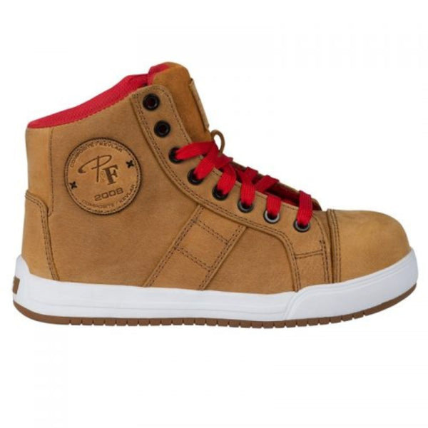 P&F PF690 Chaussures de travail athlétiques en cuir à bout composite pour femmes - Kaki