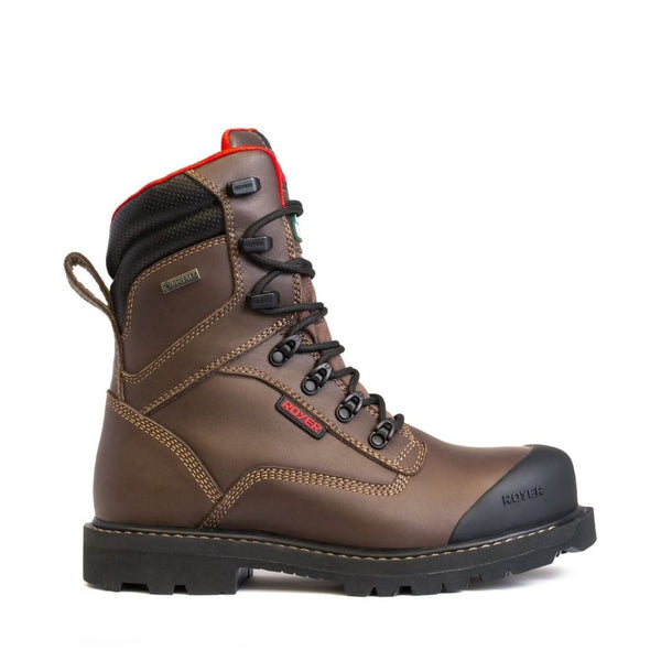 Royer Revolt 8 po Botte de sécurité imperméable à bout composite pour hommes avec Vibram - Brun 8920RT
