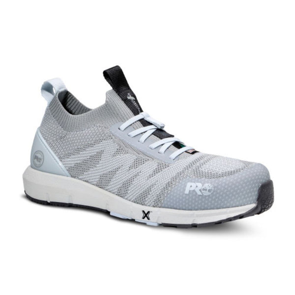 Chaussure de travail athlétique à enfiler Timberland PRO Radius Knit TB0A41ZY065 pour femmes à cap de composite - gris/bleu