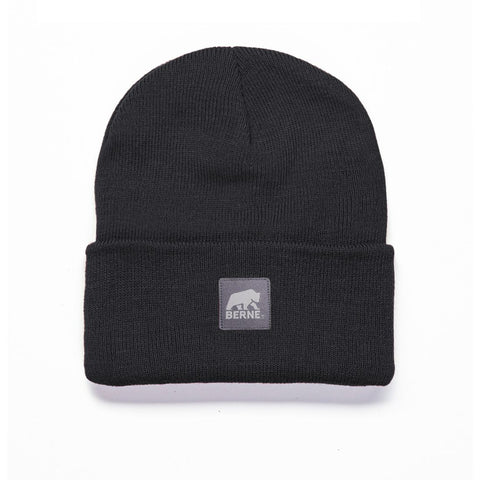Bonnet à revers en tricot Berne Heritage - Noir