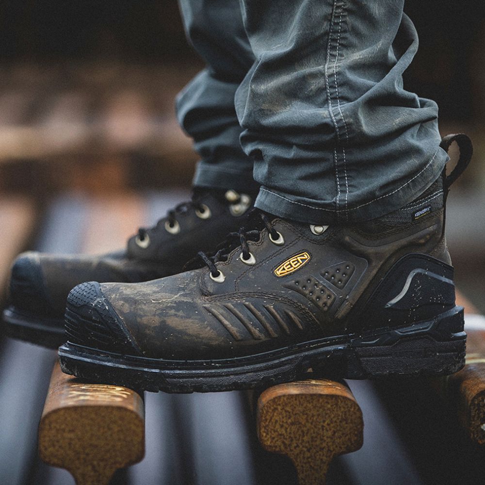Botte de sécurité Keen Philadelphia de 20cm pour hommes à protecteur métatarsien interne 1022091 noir/brun