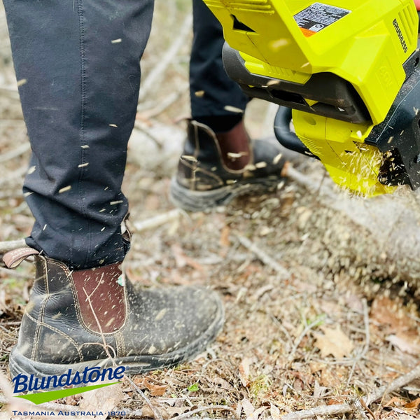 Botte de travail et de sécurité Blundstone 162 unisexe à enfiler avec cap d'acier - brun