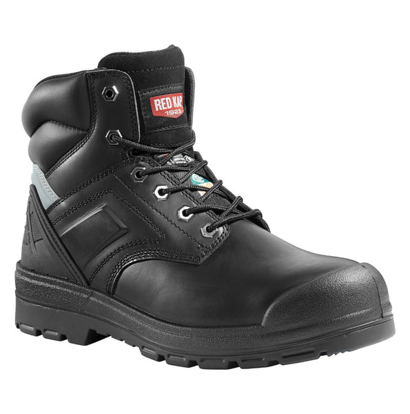 Bottes de sécurité de travail Red Kap Barrett pour hommes, embout en acier imperméable 15 cm conformes à la norme CSA 1036BK - Noir