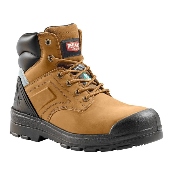 Bottes de sécurité de travail Red Kap Barrett pour hommes, embout en acier imperméable 15 cm conformes à la norme CSA 1036BN - BRUN