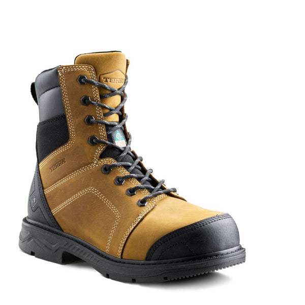 Bottes de sécurité de travail unisexes Terra Sheridan 1198BN à embout d'acier de 20 cm conformes aux normes CSA - Brun