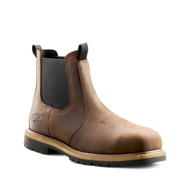 Bottes de travail Kodiak Lundbreck Chelsea pour homme, bout composite 6 pouces, à enfiler, modèle 1018DB - Brun