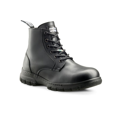 Bottes de travail Mellow Walk pour femmes, embout en acier de 15 cm, fermeture éclair latérale, 404049BLK