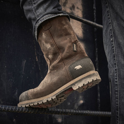 Bottes de travail imperméables à enfiler Kodiak Lundbreck Shield pour homme, embout composite, 1303DB - Marron foncé