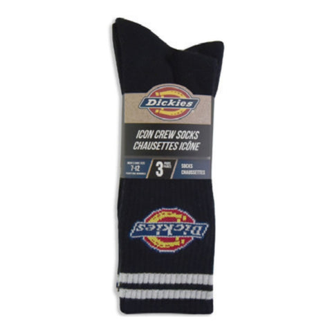 Chaussettes de sport Dickies Icon à rayures pour homme, en mélange de coton, lot de 3 1539D