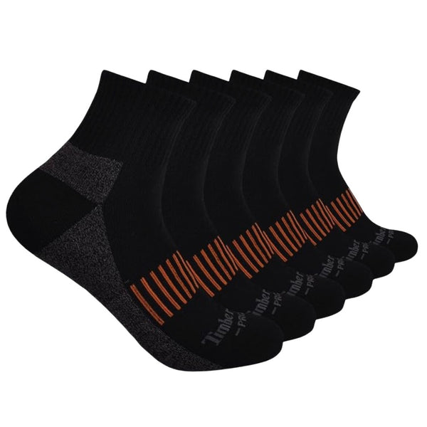 Chaussettes de travail quart de travail Timberland PRO pour hommes - paquet de 6 Noir