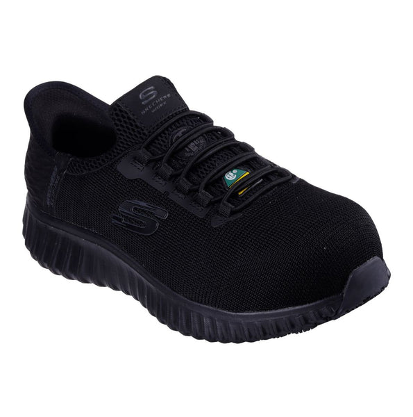 Chaussures de travail Skechers Cicades Ombray pour femmes, bout composite à enfiler 108224CABK - Noir