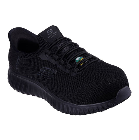 Chaussures de travail Skechers Cicades Ombray pour femmes, bout composite à enfiler 108224CABK - Noir