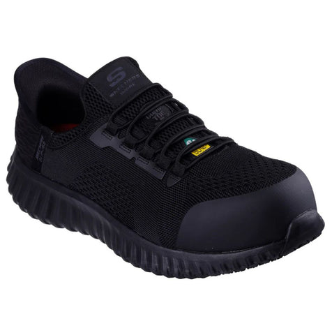 Chaussures de travail Skechers Cicades pour homme, embout composite à enfiler modèle 200290CABK - Noir