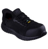 Chaussures de travail Skechers Cicades pour homme, embout composite à enfiler modèle 200290CABK - Noir