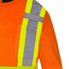 Chemise de sécurité à manches longues motif œil-de-perdrix haute visibilité Pioneer pour femmes 6968 - Orange