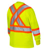 Chemise de sécurité à manches longues motif œil-de-perdrix haute visibilité Pioneer pour femmes 6969 - Yellow