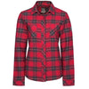 Chemise de travail P&F à carreaux en flanelle à manches longues pour femme PF470-14 - Rouge