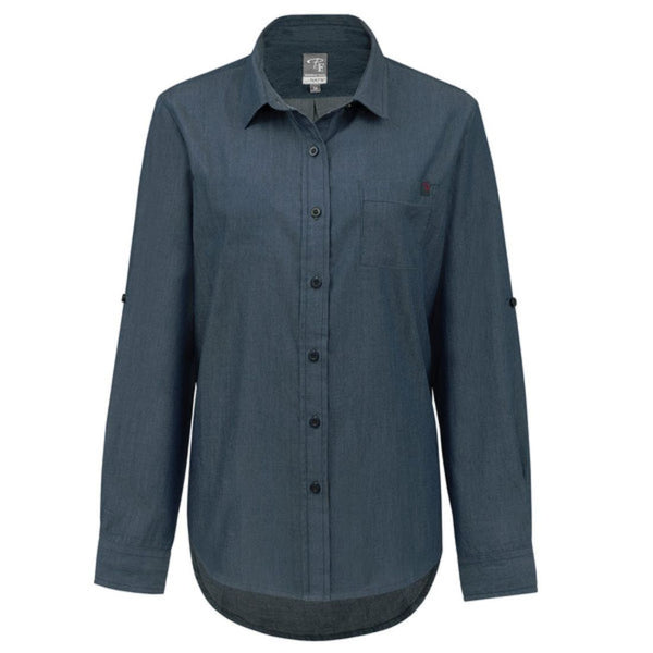 Chemise de travail P&F en flanelle à manches longues pour femme PF475-15 - Marine