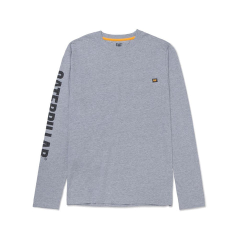 Chemise de travail à manches longues avec graphique en relief CAT Trademark - Gris 1010047