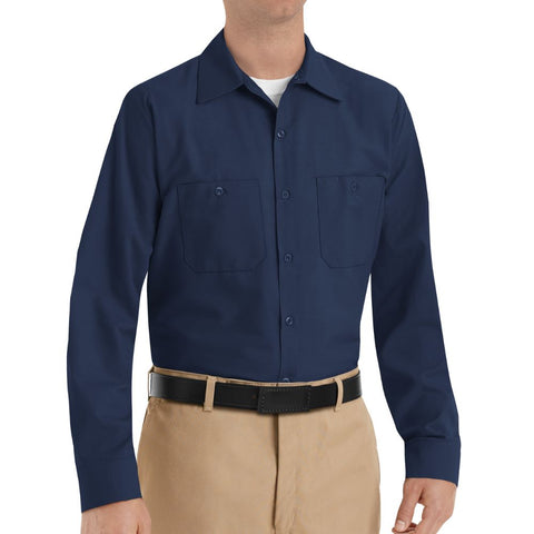 Chemise de travail industrielle à manches longues pour hommes Red Kap - Marine