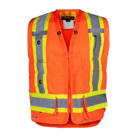 Gilet de géomètre haute visibilité Terra avec fermeture éclair 116624OR